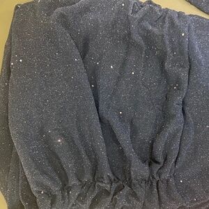 NWT AMAZON Off Shoulder Bodycon Mini Dress Mesh Sparkly